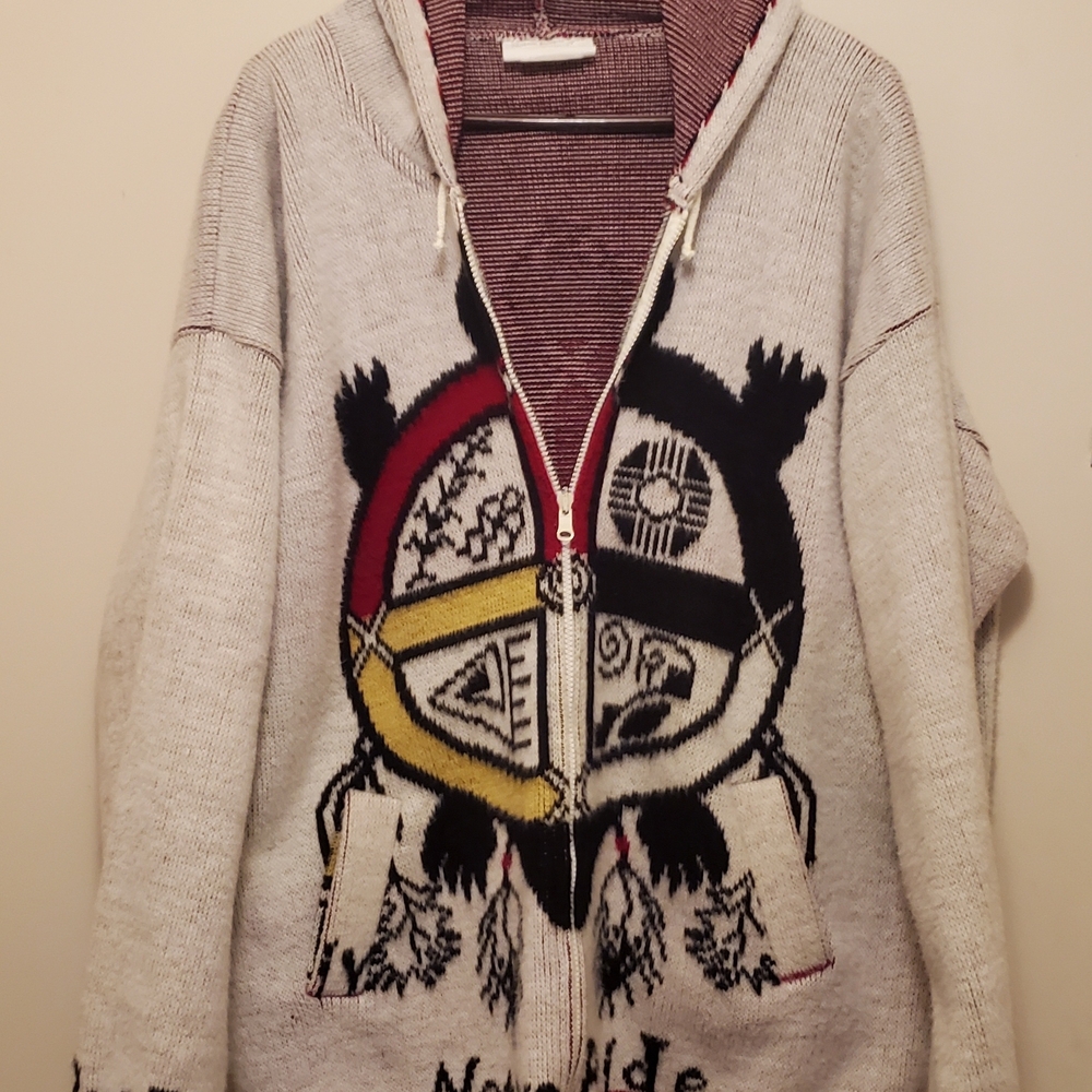 Native American Design Wool Hoodie